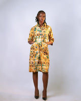Bela Adire Cotton Shirt Dress
