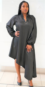 Amina black high low dress