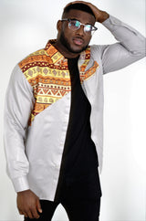 MALIK African Print Button Down Shirt
