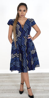 KABILI African Print  Midi Dress