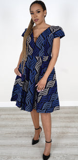 KABILI African Print  Midi Dress
