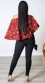 ZURI Red  Ankara Top