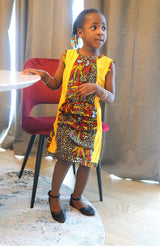 MAHA African Print Girl Dress  6- 12 yrs