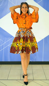 NALLA African Print Midi Dress