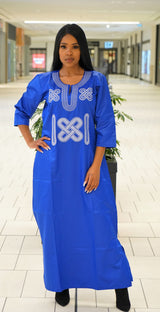 ADA Blue African Women Dashiki Dress