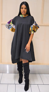 SHANI African Print Midi Dress