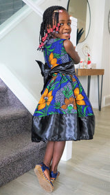 KAYA African Print Girl Dress  6- 12 yrs