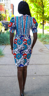Koko African print fitted dress