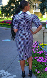 Osas African print collar fitted dress