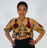 EJIRO African Print Crop Top
