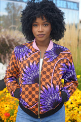 Fayola African Print Women Bomber Jacket