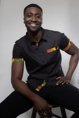 TEMISAN Men Black Short Sleeve Shirt