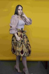 METE African Print Matching Crop Top and Skirt