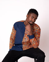 Ola African Print Men Long Sleeve Shirt