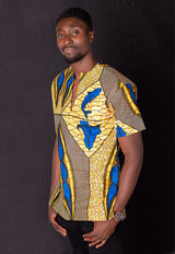 Femi Men Short Sleeve V Slit Shirt