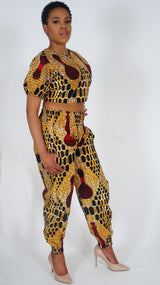 EMETE African Print Matching Crop Top and Pants