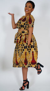 METE African Print Matching Crop Top and Skirt
