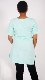 ADAEZE African Print Green Afro Embossed Women T -Shirt