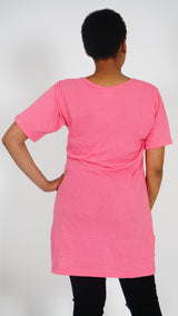 ADAEZE African Print Pink Afro Embossed Women T -Shirt