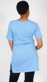 ADAEZE African Print Blue Afro Embossed Women T -Shirt