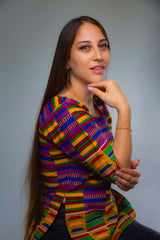 OVIE Kente African Print Top/Blouse