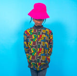 EGHOSA African Print Unisex Children Bomber Jacket 2- 12 yrs