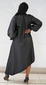 Amina black high low dress