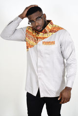 MALIK African Print Button Down Shirt