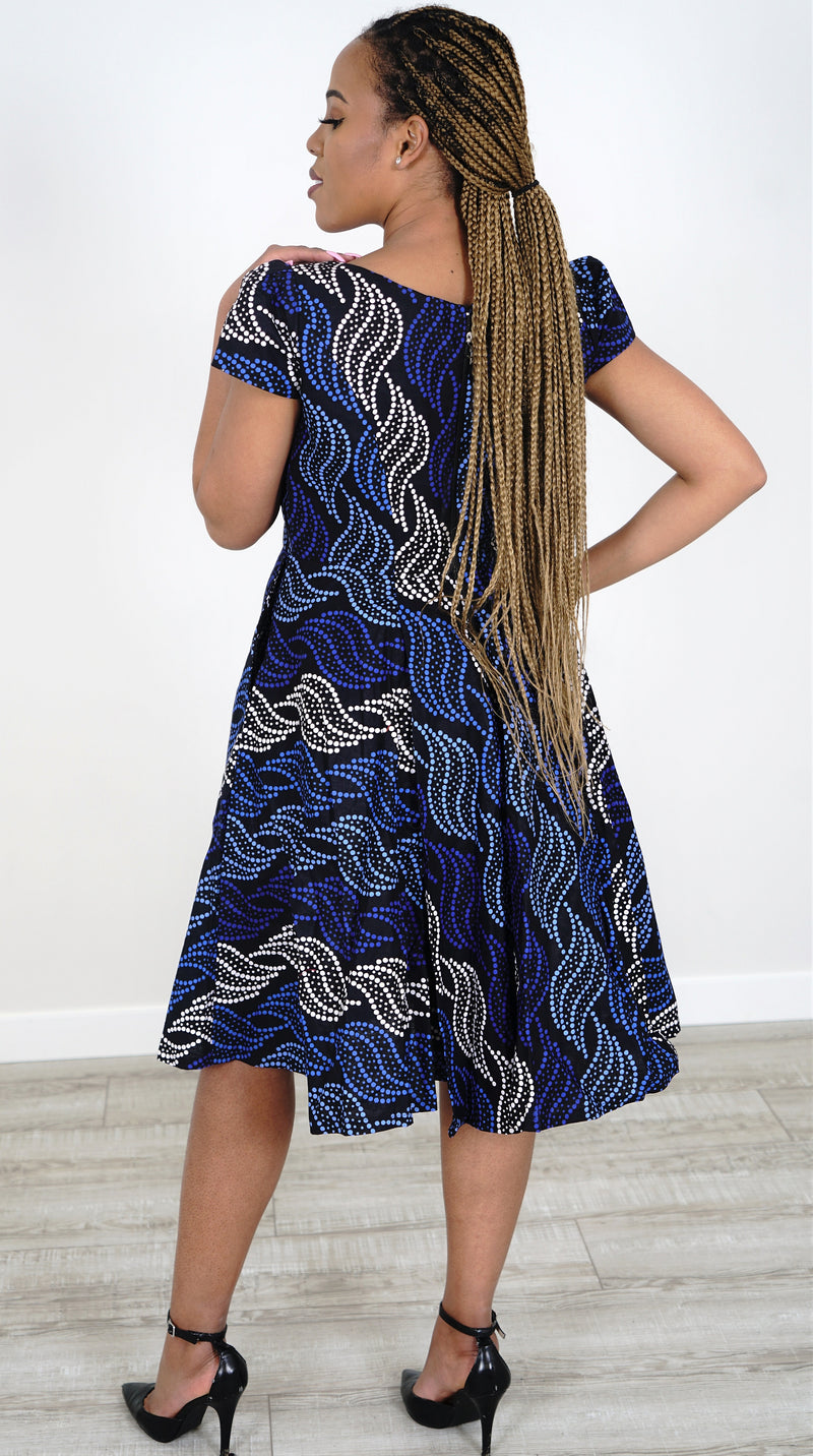 KABILI African Print  Midi Dress