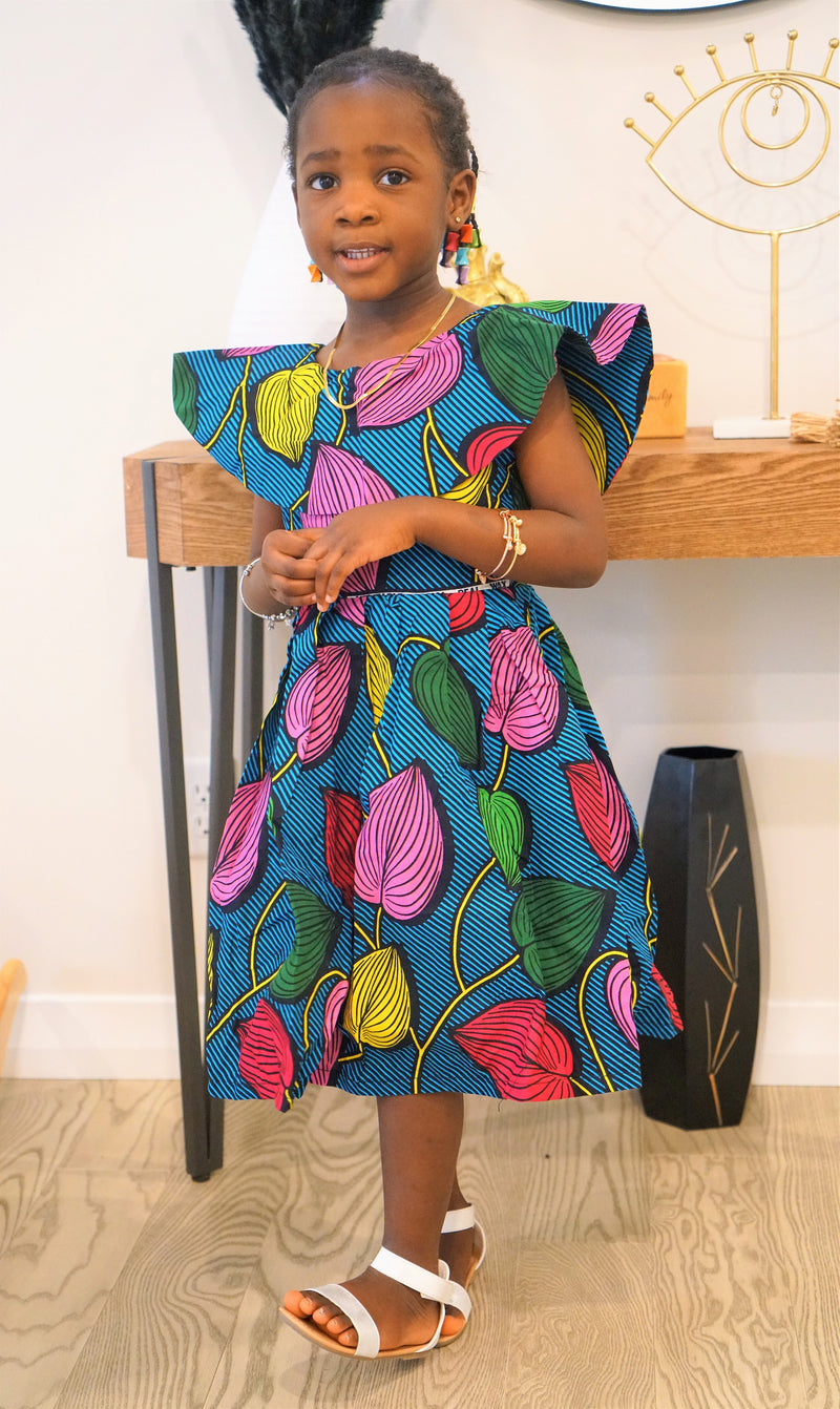 RIYA African Print Girl Dress  6- 12 yrs