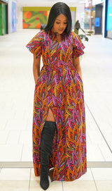 SHONA African Print Maxi Dress