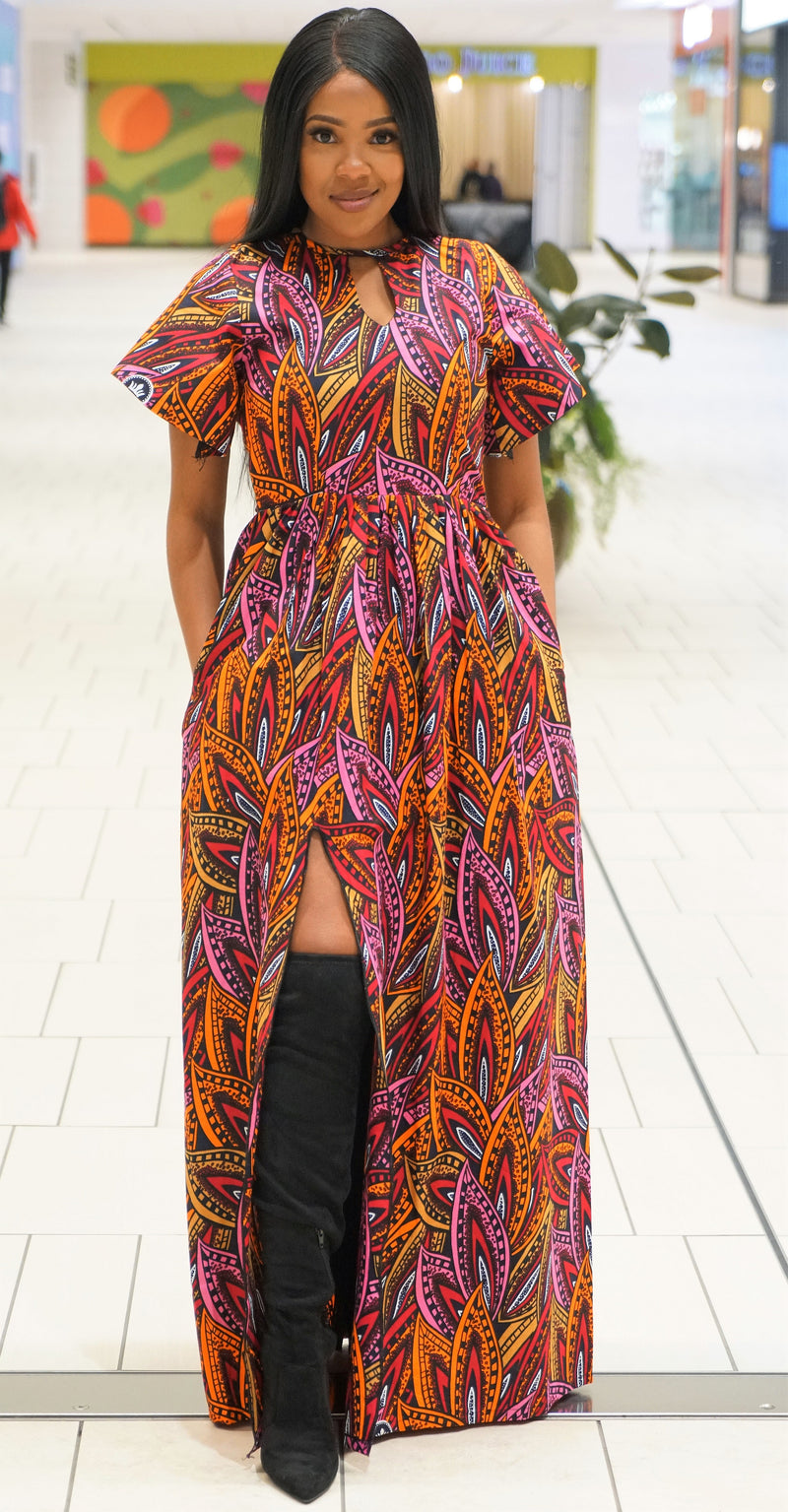 SHONA African Print Maxi Dress
