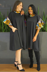 SHANI African Print Midi Dress