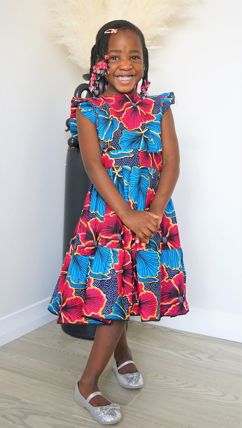 ADILA African Print Girl Dress  6- 12 yrs