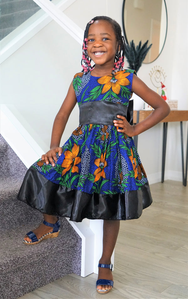 KAYA African Print Girl Dress  6- 12 yrs