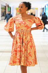 DJENEBA African print Midi Dress