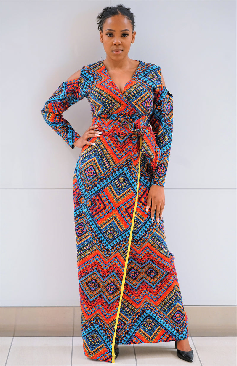 AYA African Print Maxi Dress