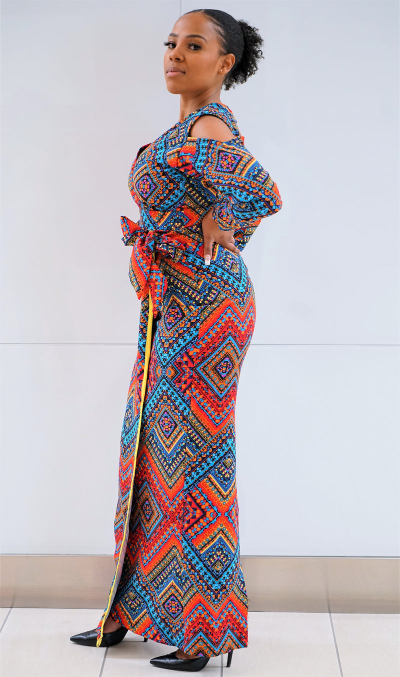 AYA African Print Maxi Dress