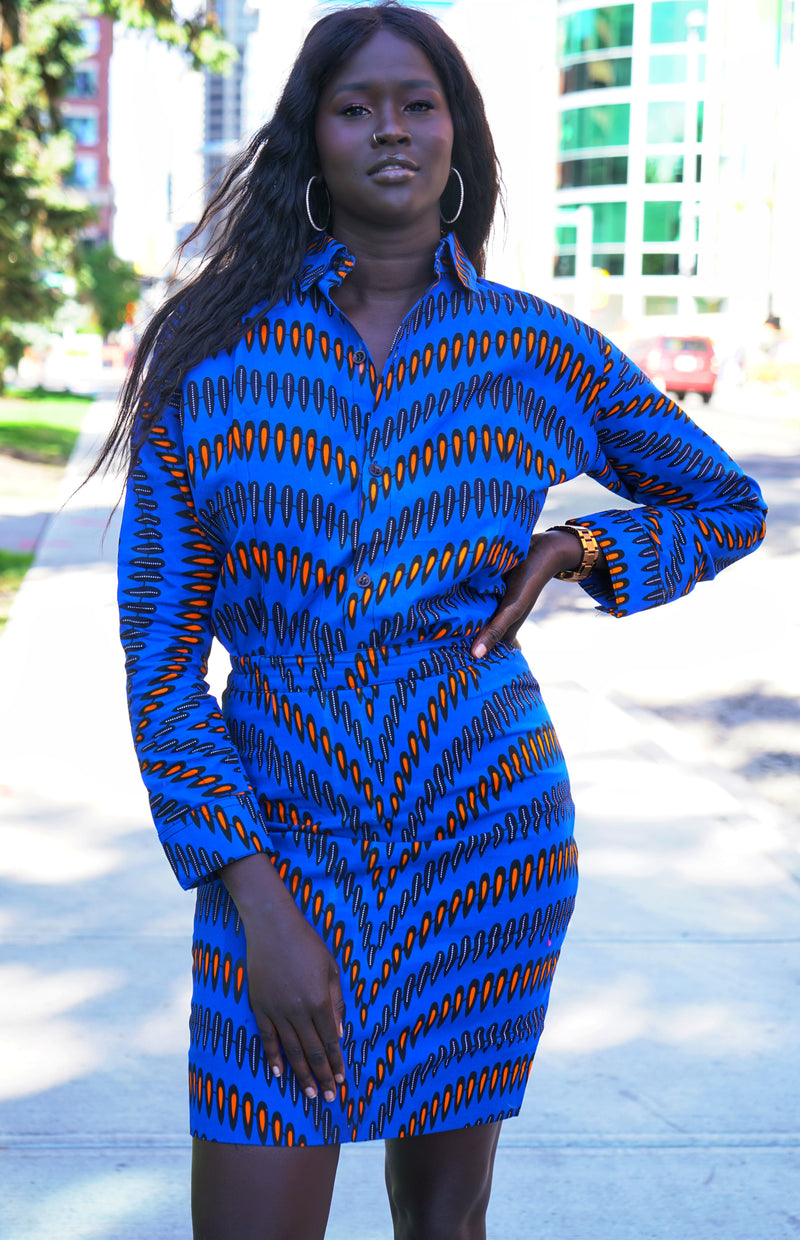 Ehi African print matching shirt & skirt