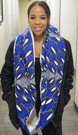 AMINA  African print wool scarf