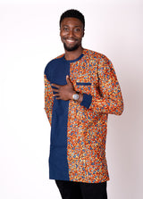 Ola African Print Men Long Sleeve Shirt