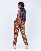 Adesuwa African print halter-neck jumpsuit