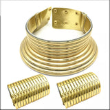 LATIFAH Gold Neck Choker with Hand Bracelets