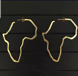 JAMILAH Map of Africa Gold Earrings